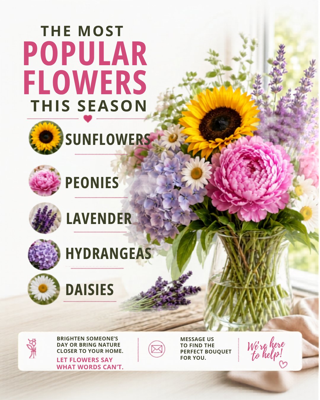 Bring a little more beauty into your day with the season’s favorite blooms. 🌸✨ Fresh flowers, natural colors, and moments that feel unforgettable.

#LulusCraftCreation#EustisFlorist#LuxuryFlowers#EustisFL#FreshFlowers #FlowerLovers #SeasonalFlowers #BloomSeason #NaturalBeauty #FloralDesign #Peonies #Sunflowers #Hydrangeas #LavenderLove #FloralInspiration #FlowerArrangement #SpringVibes #SummerBlooms #FlowersOfInstagram