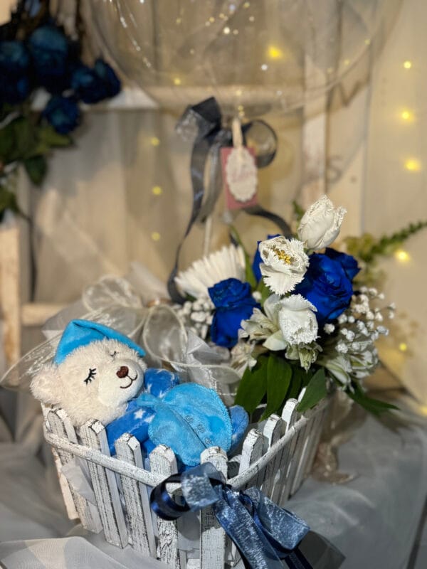 Floral arrangement for baby boys birth - Image 2