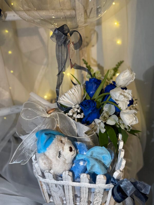 Floral arrangement for baby boys birth - Image 3