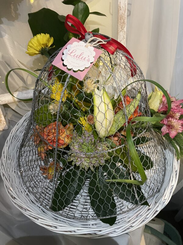 Flower Arrangements on wire basket - Image 4