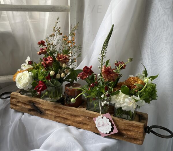 Mother's Day Wood tray Flower Arrangement - Image 6