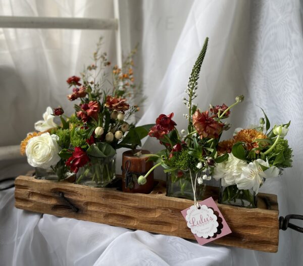 Mother's Day Wood tray Flower Arrangement - Image 2