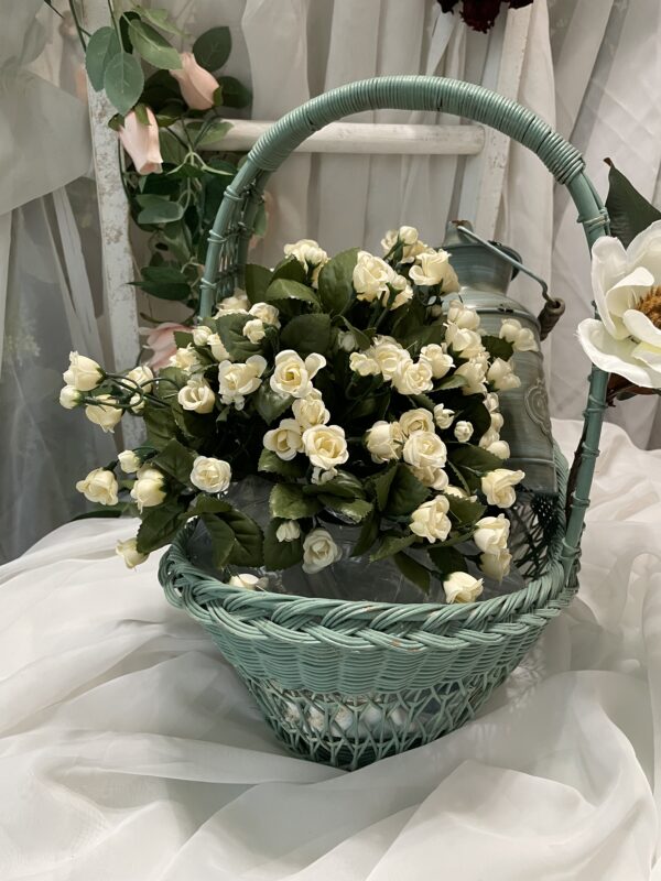 Delicate Mother's Day Flower Basket with Baby Roses & Milk Thistle - Image 6
