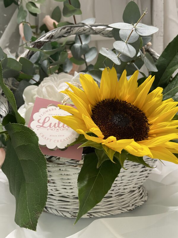 Fresh Flower Floral Arrangement Basket - Image 2