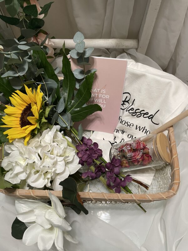 Modern Mother's Sunflower and Blooming Willow Basket Arrangement