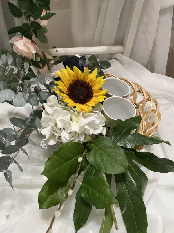 Mother's Day dinner with Sunflower and Blooming Willow Arrangement - Image 2