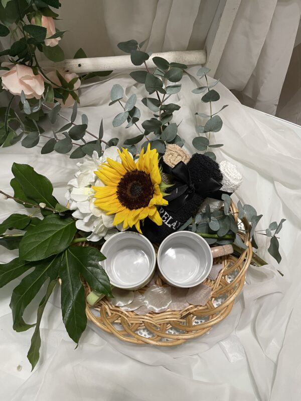 Mother's Day dinner with Sunflower and Blooming Willow Arrangement - Image 5