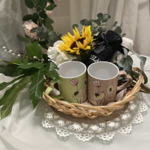 Mother's Day dinner with Sunflower and Blooming Willow Arrangement