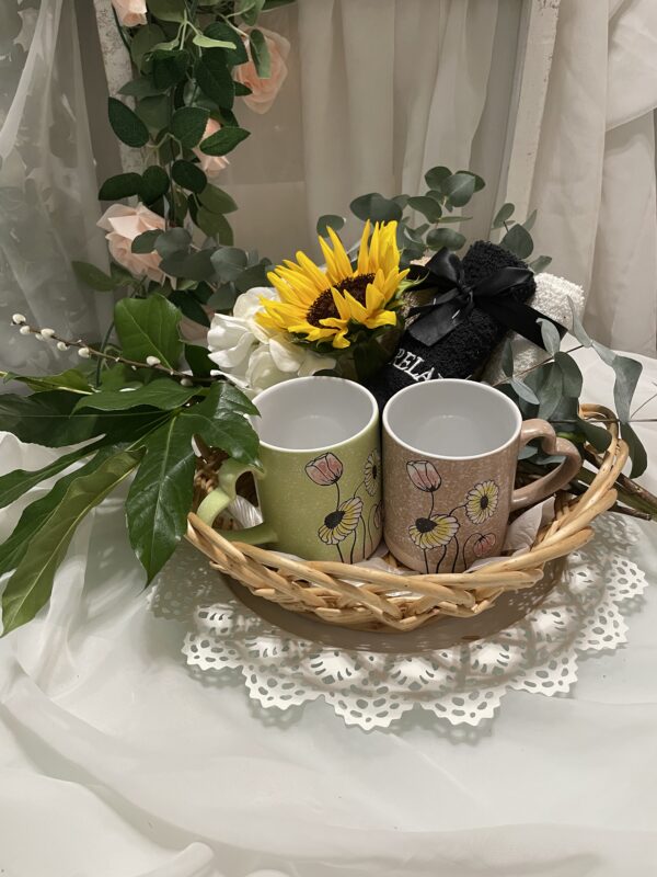 Mother's Day dinner with Sunflower and Blooming Willow Arrangement