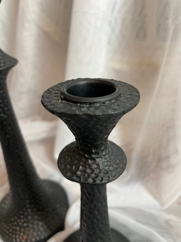 Elegant Black Metal Candle Holders – Sophisticated Home Decor (Set of 2) - Image 3