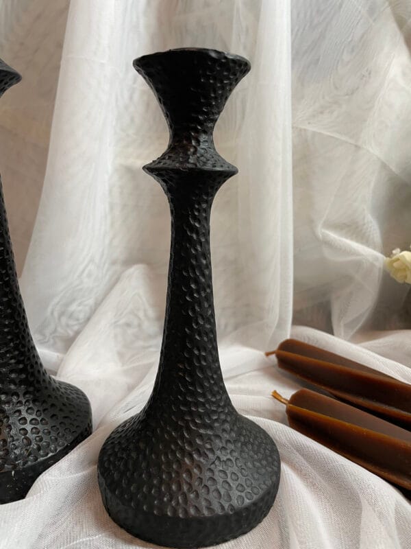 Elegant Black Metal Candle Holders – Sophisticated Home Decor (Set of 2) - Image 6