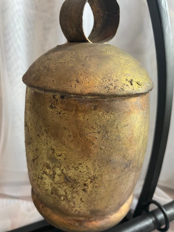 Gold Metal Bell with Wooden Base - Image 5
