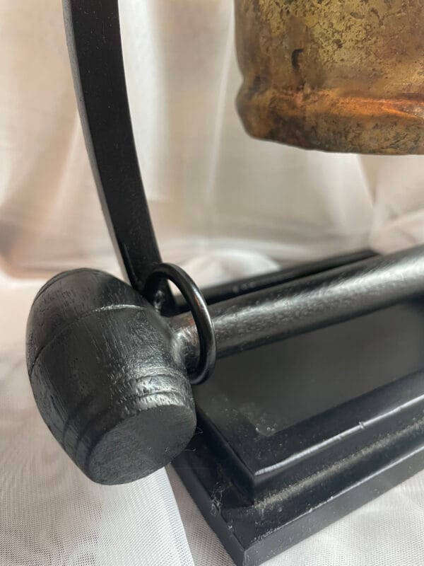 Gold Metal Bell with Wooden Base - Image 4