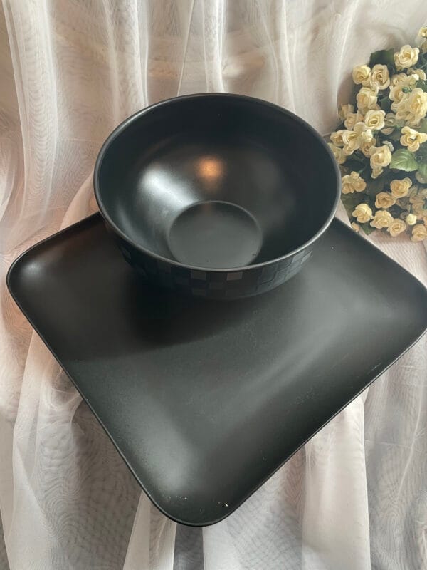 Black Ceramic Breakfast Tray Set - Image 7