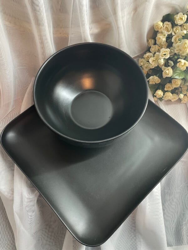 Black Ceramic Breakfast Tray Set - Image 5