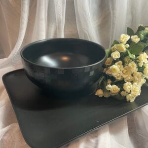 Black Ceramic Breakfast Tray Set