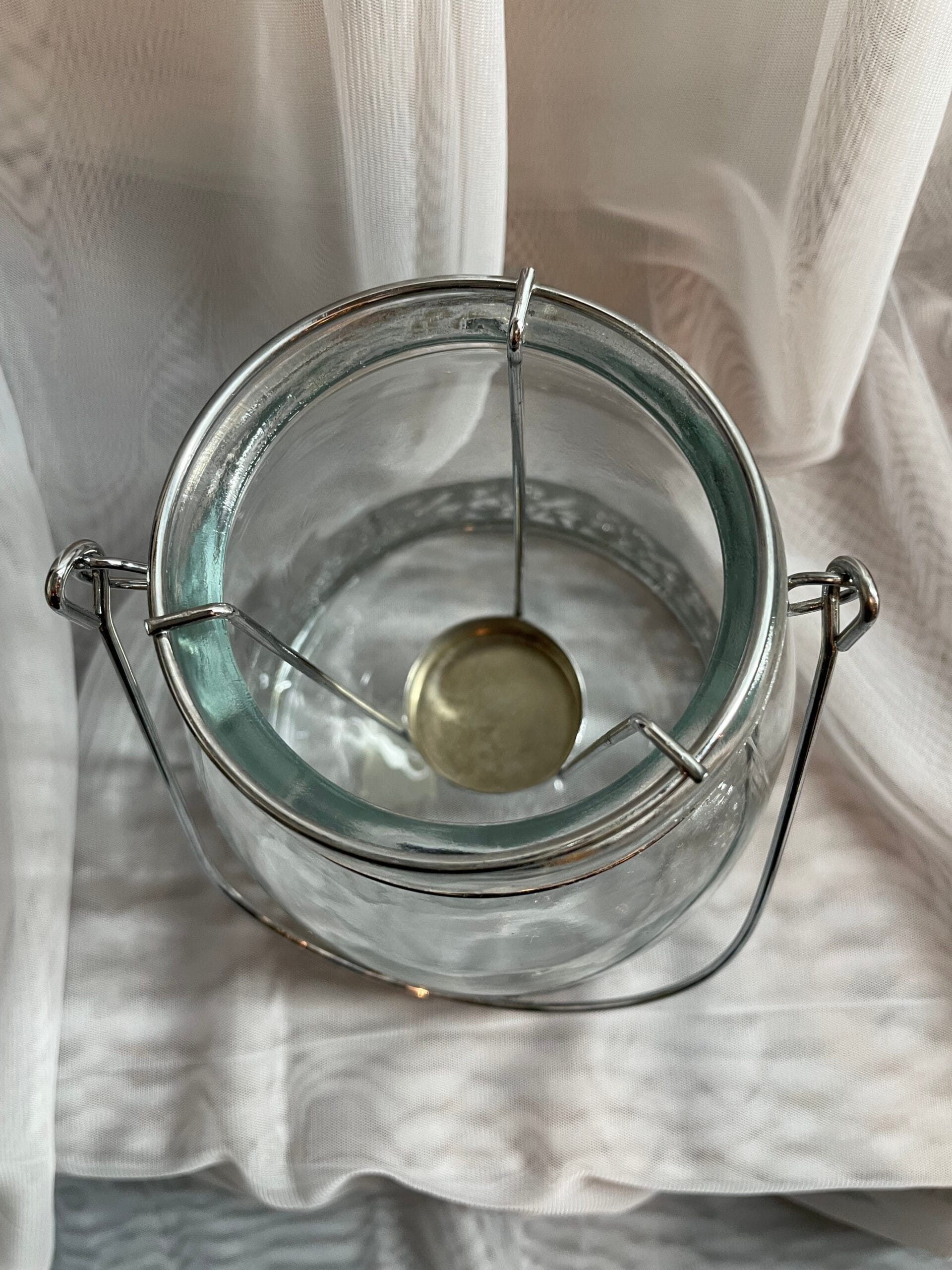 Glass Jar Candle Holder with Metal Base – For Cozy Moments - Image 4