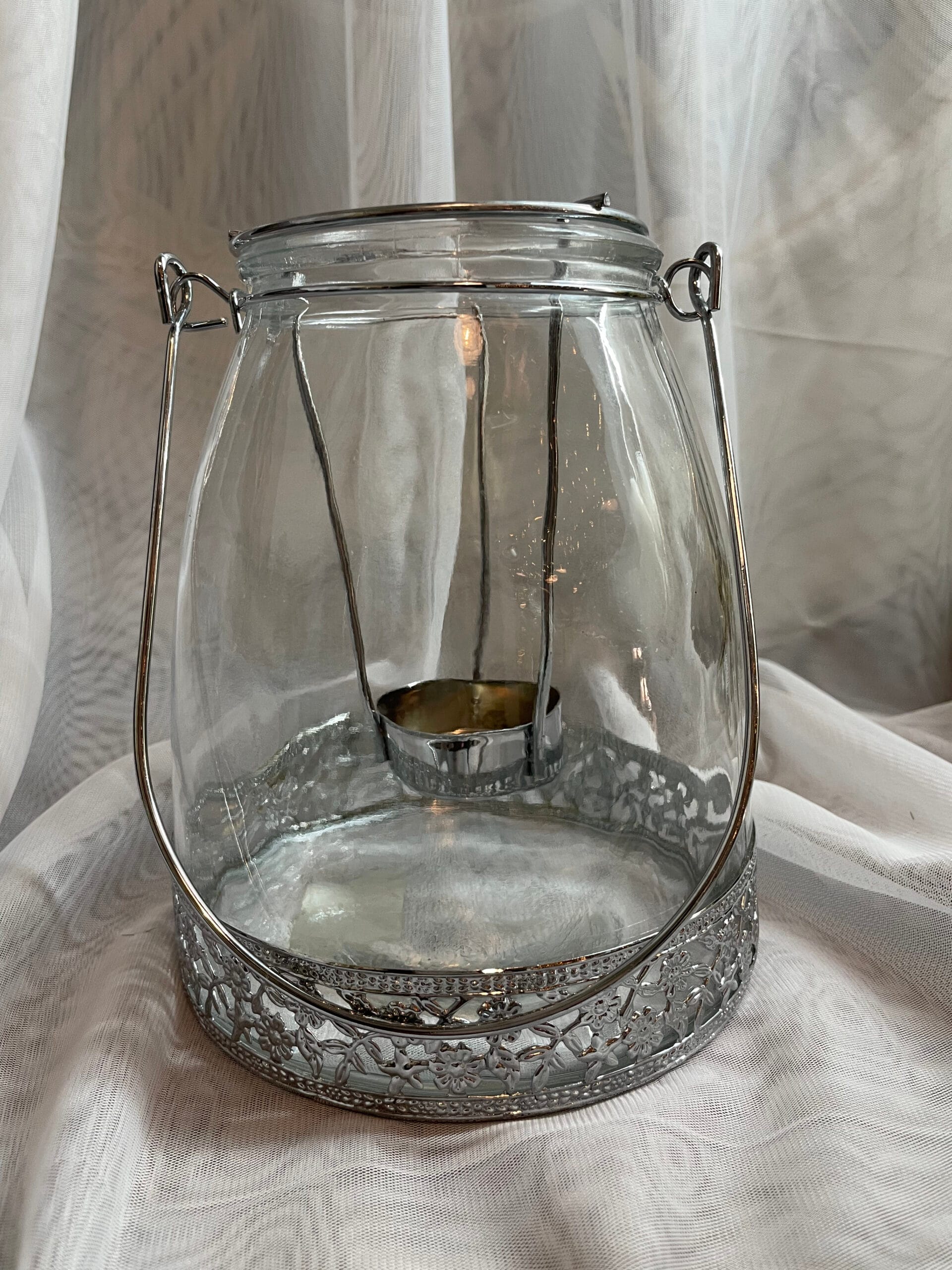Glass Jar Candle Holder with Metal Base – For Cozy Moments - Image 6
