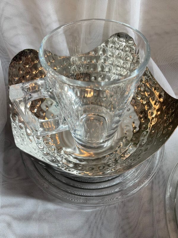 Glass Coffee Cup Set with Metal Base – A Modern Duo for Sharing - Image 7