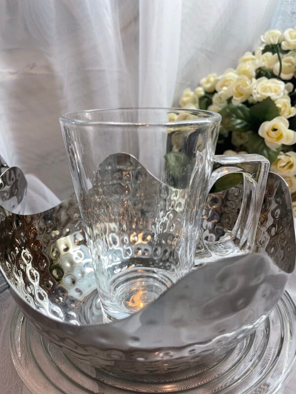 Glass Coffee Cup Set with Metal Base – A Modern Duo for Sharing