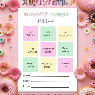 The moment you've been waiting for is here! 🍩🌸

Get ready because The Big Bingo is on August 12th. Have you completed your card yet? There is still time to visit us, complete the challenges, and participate for amazing surprises. ✨

#BloomAndDonut #BingoTime #DonutLover #SweetBloom #August12 #LocalShop #LocalEvents #ArtisanalDonuts #FunAndFood #EustisFL