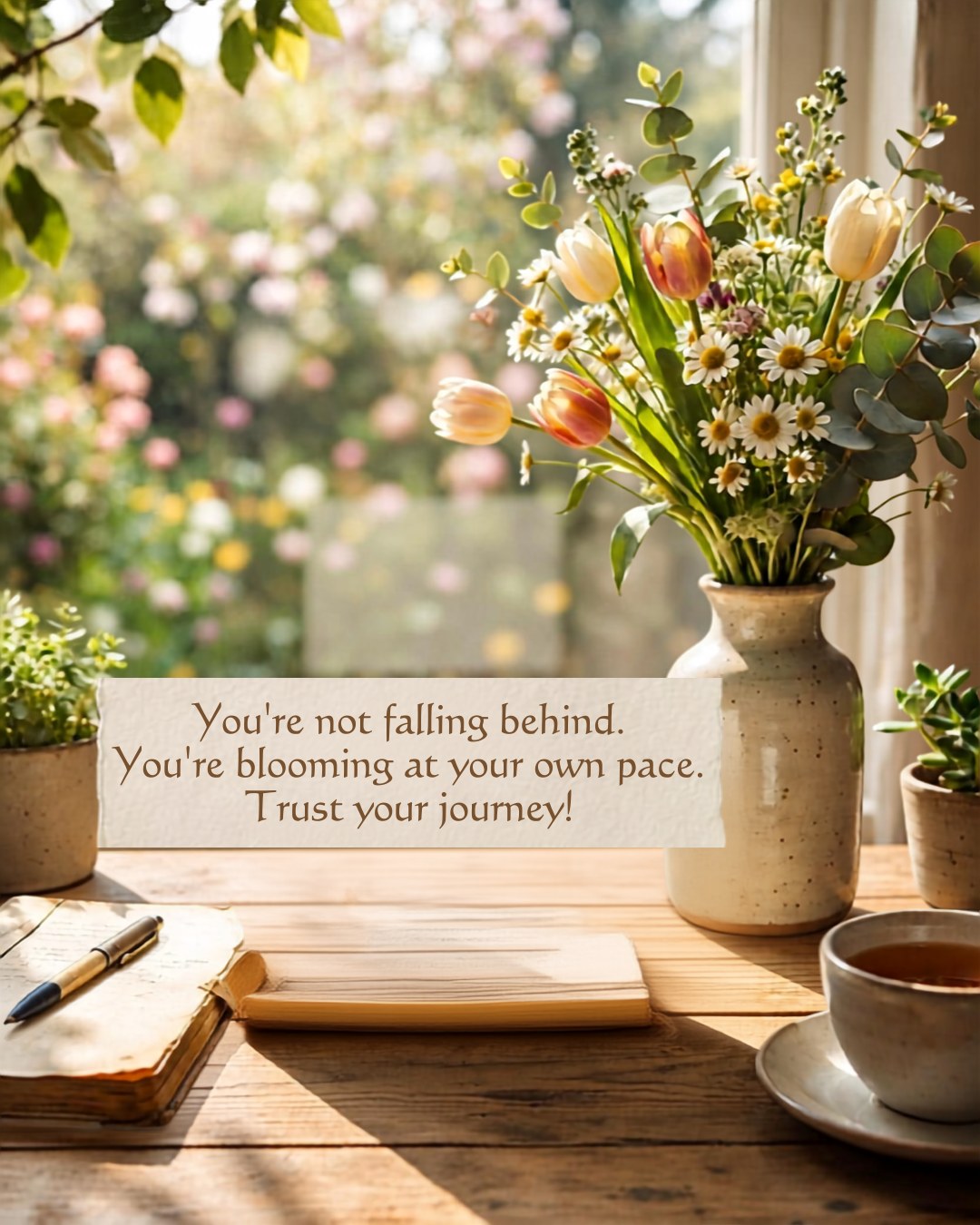 🌷 You’re not falling behind. You’re blooming at your own pace.
Trust your journey.
Even when you don’t understand it.
Even when it feels like nothing is changing.

Sometimes, the hardest days
are preparing you to become
the most beautiful version of yourself. ✨
Keep going. What you’re dreaming of is also looking for you. 🤍
Save this for the days when you need the reminder. 🫶

#TrustTheProcess #BloomAtYourOwnPace #KeepGoing #SelfGrowth #PositiveMindset #SelfLove #HealingJourney #InspirationalQuotes
