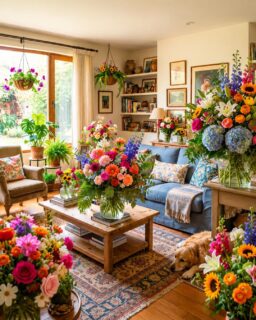 Is there anything more cozy than a living room full of life, color, and the scent of nature? 🌸✨

Filling every corner of the house with unique floral arrangements is the perfect way to transform an ordinary space into a true sanctuary of peace and warmth. Even the most loyal members of the household are enjoying this botanical oasis! 🐶🌿

Let me know in the comments: What is your favorite flower to bring life to your home? 👇💬

#HomeDecor #CozyHome #InteriorInspo #DecorLovers#FloralDesign #FreshFlowers #AestheticHome #FlowersOfInstagram
#HomeSweetHome #CozyVibes #BeautifulInteriors #HomeInspiration #LivingRoomDecor
